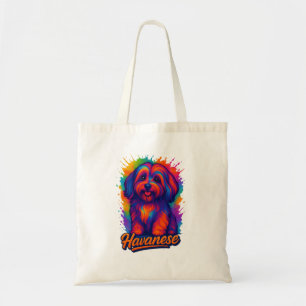 Vibrant Pop Art Havanese Dog – Colourful Street Ar Tote Bag