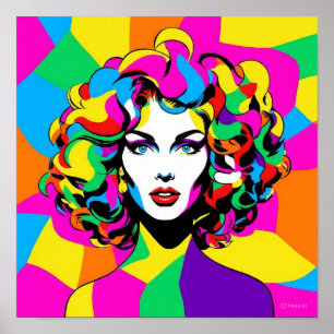 Vibrant Pop Art Portrait Poster
