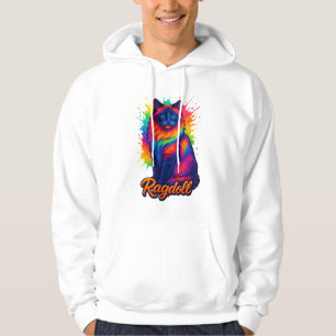 Vibrant Pop-Art Ragdoll Cat – Colourful Neon Stree Hoodie