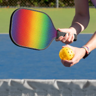 Vibrant Pop Art Rainbow Bright and Colourful Uniqu Pickleball Paddle