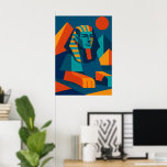 Vibrant Pop Art Sphinx Poster<br><div class="desc">Brighten your space with this bold pop-art Sphinx poster, merging Ancient Egypt heritage with modern geometric style. Its vibrant colours and abstract shapes make it a striking wall decor for living rooms, studios, or creative spaces. Perfect for history lovers and art enthusiasts. Explore the full pop-art Egyptian collection to discover...</div>