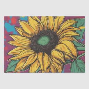 Vibrant Pop Art Sunflower Decoupage Paper