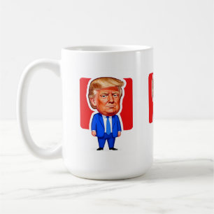 Vibrant Pop‑Art Trump Caricature Coffee Mug