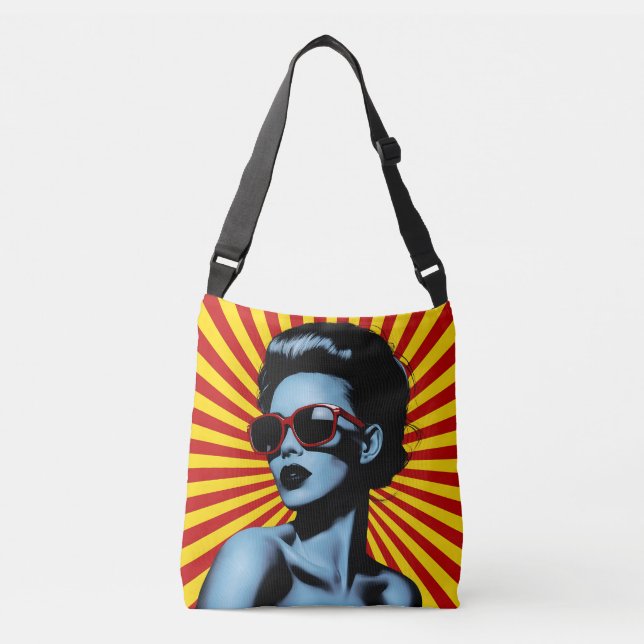 Vibrant Pop Art Woman Portrait Crossbody Bag (Front)