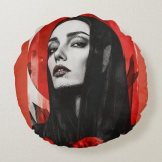 Vibrant Pop Art Woman Retro Chic Throw Pillow