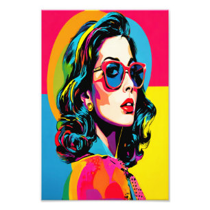 Vibrant Pop Art Woman Retro Chic Wall Decor Photo Print