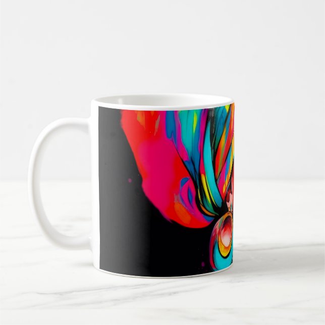 Vibrant Portrait with Colourful Headwrap  Coffee Mug (Left)