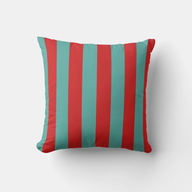 Vibrant Postbox Mermaid Stripes Cushion (Front)