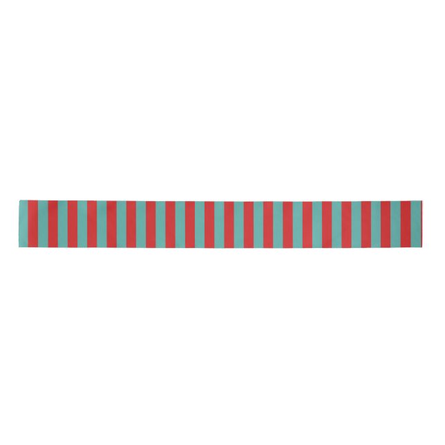Vibrant Postbox Mermaid Stripes Satin Ribbon (Front)
