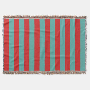 Vibrant Postbox Mermaid Stripes Throw Blanket