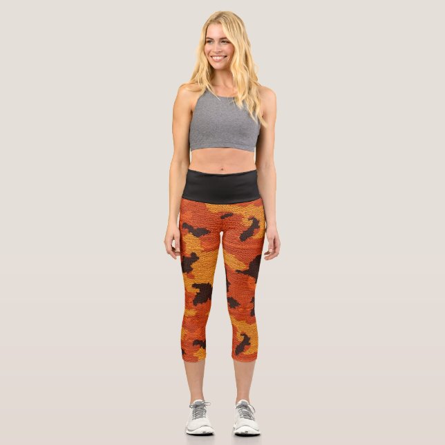 Vibrant Print Capri Yoga Pants (Front)
