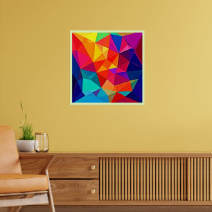 Vibrant Prismatic Chaos Energy Art Poster