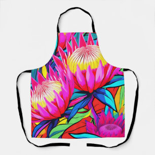 Vibrant Protea Pop Art Apron