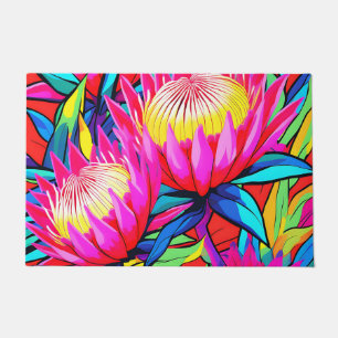 Vibrant Protea Pop Art Doormat