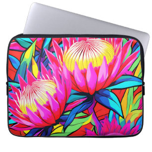 Vibrant Protea Pop Art Laptop Sleeve