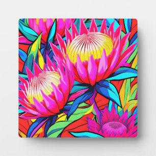 Vibrant Protea Pop Art Plaque