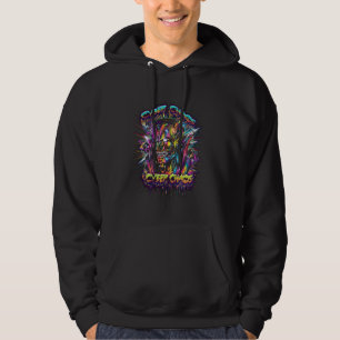 Vibrant Psychedelic Cyber Chaos Trippy Colourful C Hoodie
