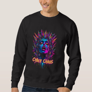 Vibrant Psychedelic Cyber Chaos Trippy Colourful C Sweatshirt