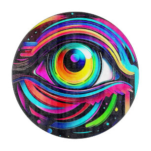 Vibrant Psychedelic Eye Art Cutting Board