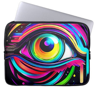 Vibrant Psychedelic Eye Art Laptop Sleeve
