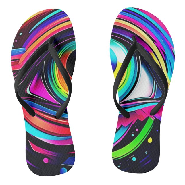 Vibrant Psychedelic Eye Art Thongs (Footbed)
