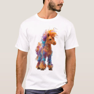 Vibrant Psychedelic Fibre Art Cosmic Pony Men T-Shirt