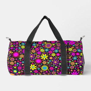 Vibrant Psychedelic Flowers in Bloom-67566 Duffle Bag