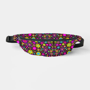 Vibrant Psychedelic Flowers in Bloom Bum Bags