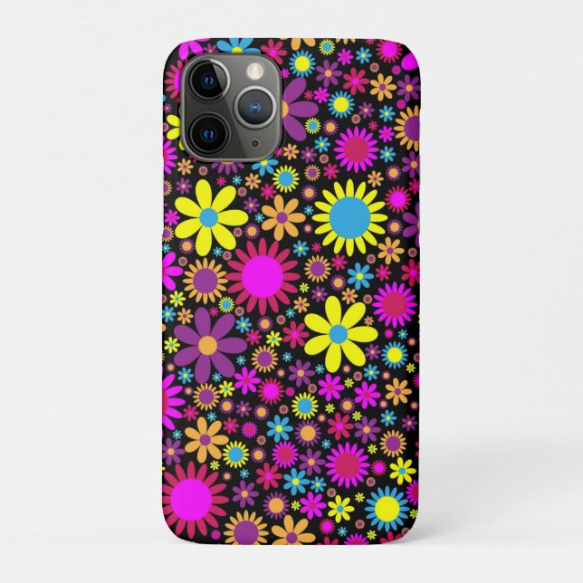 Vibrant Psychedelic Flowers in Bloom Case-Mate iPhone Case (Back)