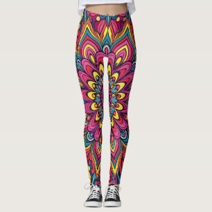 Vibrant Psychedelic Pattern Leggings