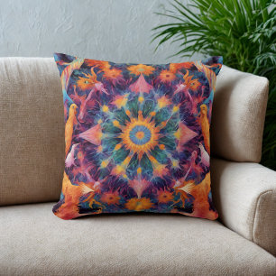 Vibrant Psychedelic Throw Pillow