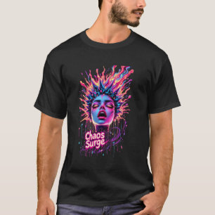 Vibrant Psychedelic Trippy Face Acid Drift Surreal T-Shirt