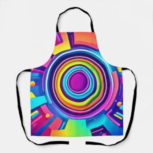 Vibrant Psychedelic Vortex Art Apron