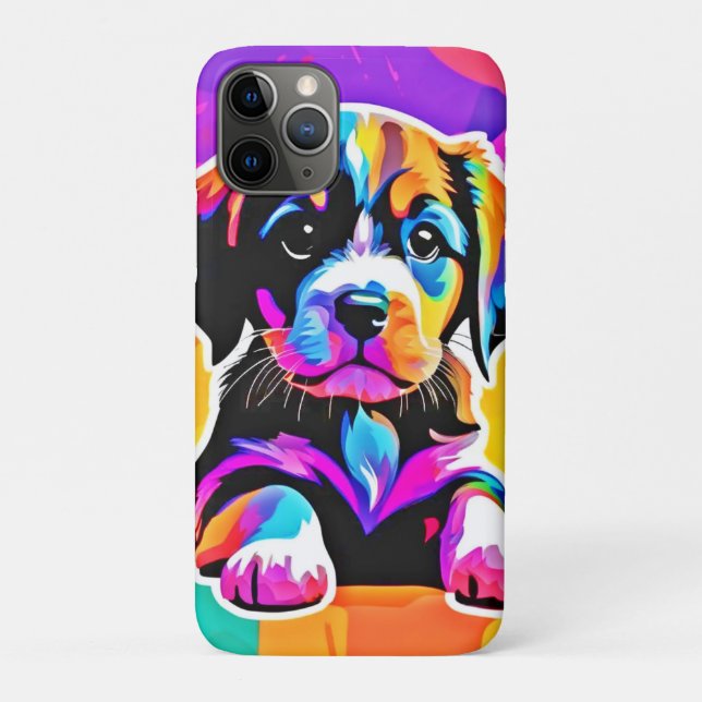 Vibrant Puppy Artwork Case-Mate iPhone Case (Back)