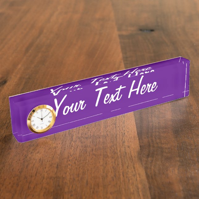 Vibrant Purple Accent Colour Customisable Nameplate (Side)