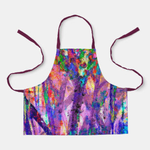 vibrant purple and blue abstract apron