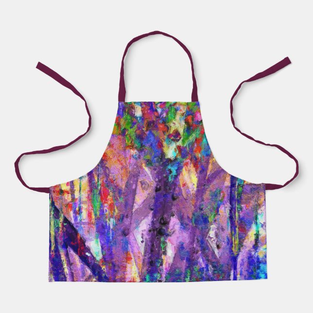 vibrant purple and blue abstract apron (Front)