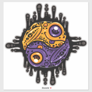 Vibrant Purple and Gold Poison Dart Frog Yin Yang