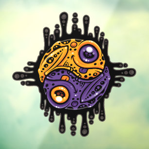 Vibrant Purple and Gold Poison Dart Frog Yin Yang