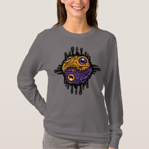Vibrant Purple and Gold Poison Dart Frog Yin Yang T-Shirt