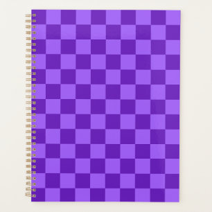 Vibrant Purple and Lavender Chequerboard Planner