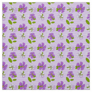 Vibrant Purple and White Flowers Fabric
