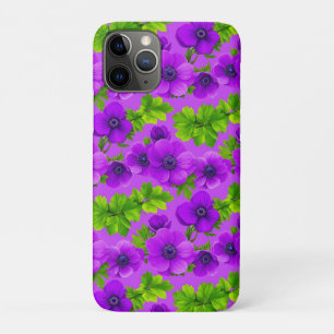 Vibrant Purple Anemone Flowers iPhone 11 Pro Case