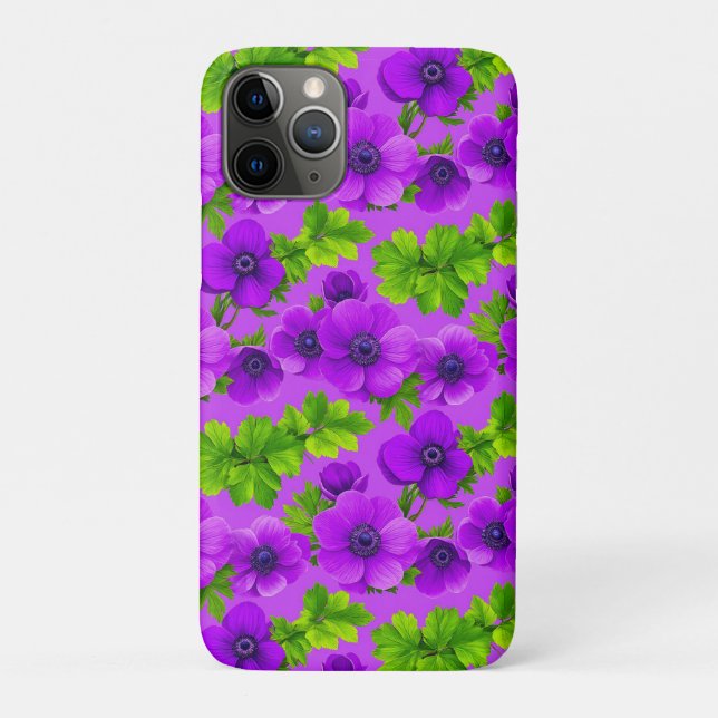Vibrant Purple Anemone Flowers Case-Mate iPhone Case (Back)