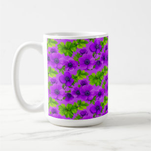 Vibrant Purple Anemone Flowers Coffee Mug