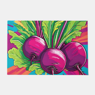 Vibrant Purple Beets Pop Art Doormat