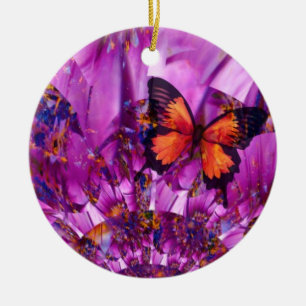 Vibrant Purple Butterfly Ornament