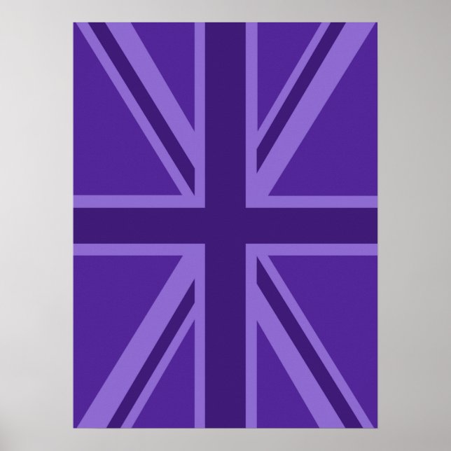 Vibrant Purple Colour Union Jack Poster (Front)