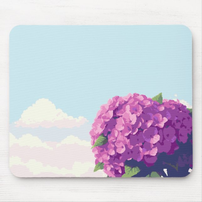Vibrant Purple Hydrangeas Mouse Pad (Front)