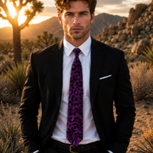 Vibrant Purple Leopard Tie